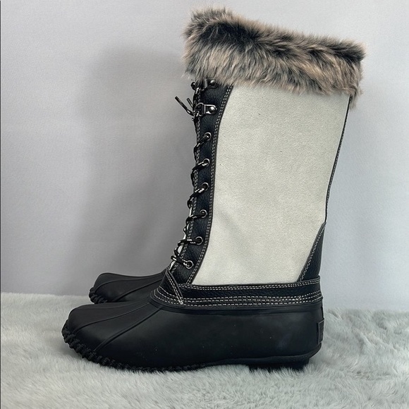 Sporto® Natasha; Waterproof Suede and Leather Duck Boot, Winter White - Picture 7 of 7